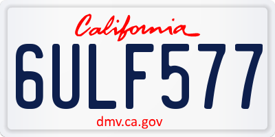 CA license plate 6ULF577
