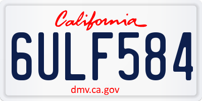 CA license plate 6ULF584