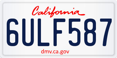 CA license plate 6ULF587