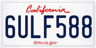 CA license plate 6ULF588