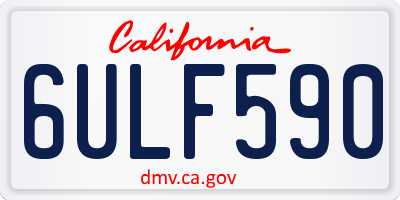 CA license plate 6ULF590