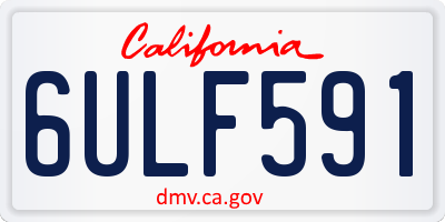 CA license plate 6ULF591