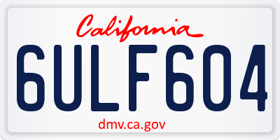 CA license plate 6ULF604