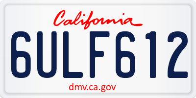CA license plate 6ULF612