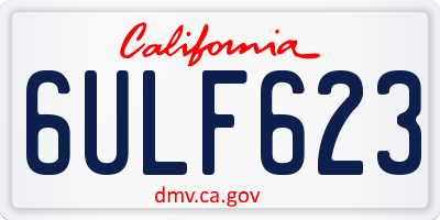 CA license plate 6ULF623