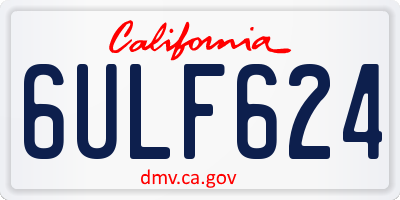 CA license plate 6ULF624