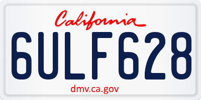 CA license plate 6ULF628