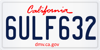 CA license plate 6ULF632