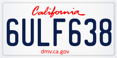 CA license plate 6ULF638