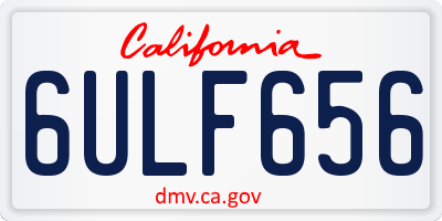 CA license plate 6ULF656
