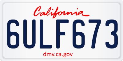 CA license plate 6ULF673