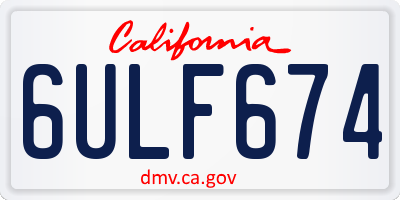 CA license plate 6ULF674
