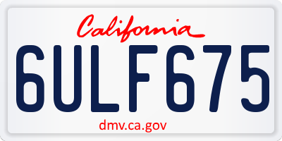 CA license plate 6ULF675