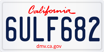 CA license plate 6ULF682