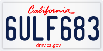 CA license plate 6ULF683