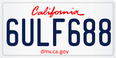 CA license plate 6ULF688