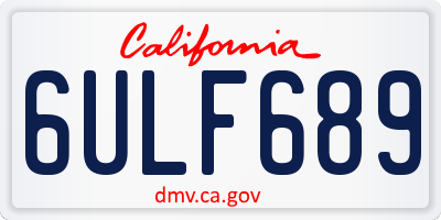 CA license plate 6ULF689