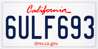CA license plate 6ULF693