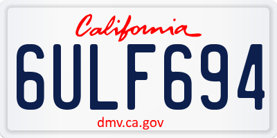 CA license plate 6ULF694