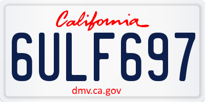 CA license plate 6ULF697