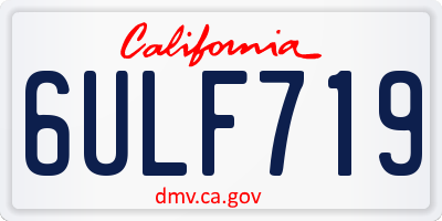 CA license plate 6ULF719