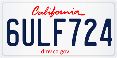 CA license plate 6ULF724