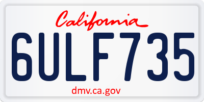 CA license plate 6ULF735