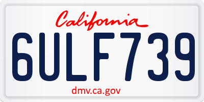 CA license plate 6ULF739