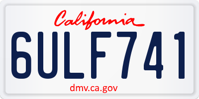 CA license plate 6ULF741
