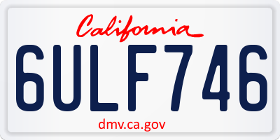 CA license plate 6ULF746