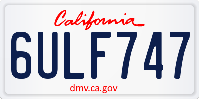 CA license plate 6ULF747