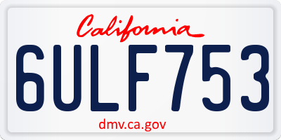 CA license plate 6ULF753