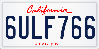 CA license plate 6ULF766