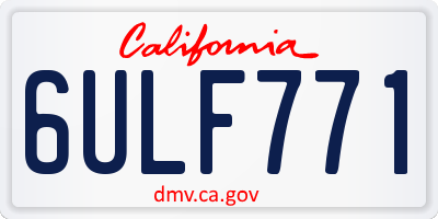 CA license plate 6ULF771