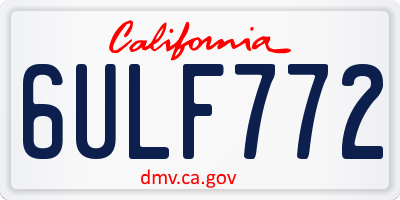 CA license plate 6ULF772