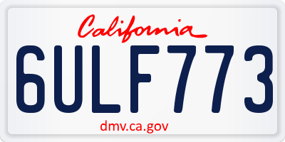 CA license plate 6ULF773