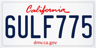 CA license plate 6ULF775