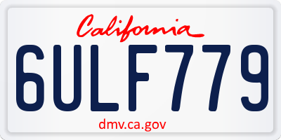 CA license plate 6ULF779