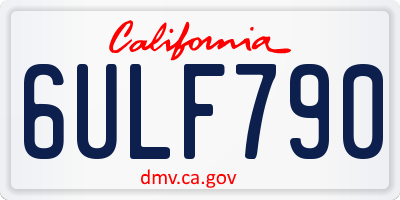CA license plate 6ULF790