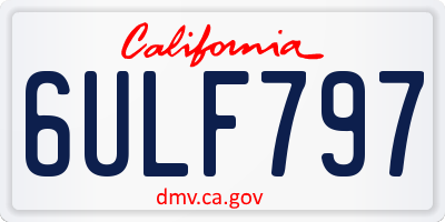 CA license plate 6ULF797