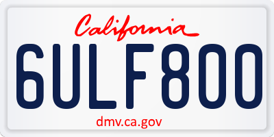 CA license plate 6ULF800