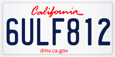 CA license plate 6ULF812
