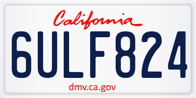 CA license plate 6ULF824