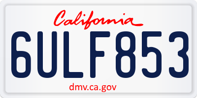 CA license plate 6ULF853