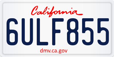 CA license plate 6ULF855