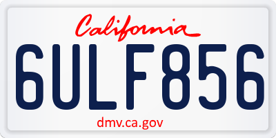 CA license plate 6ULF856