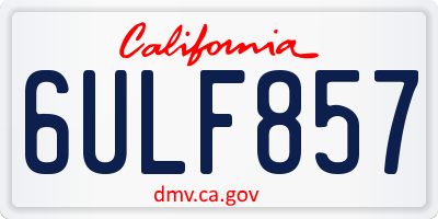 CA license plate 6ULF857
