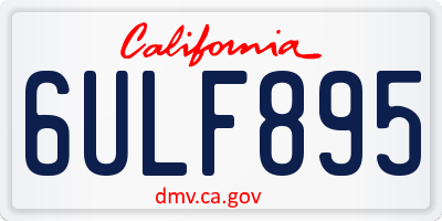 CA license plate 6ULF895