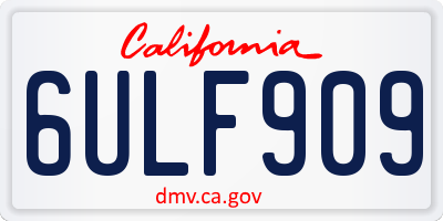 CA license plate 6ULF909
