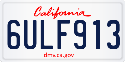 CA license plate 6ULF913
